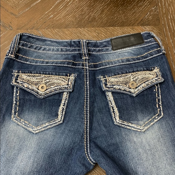 Firm price- Rue21 dark wash low rise boot cut curvy jeans - Picture 10 of 11